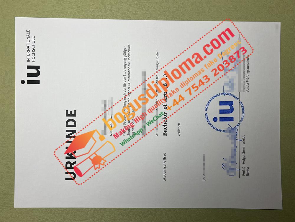 Interationale Hochschule Urkunde
