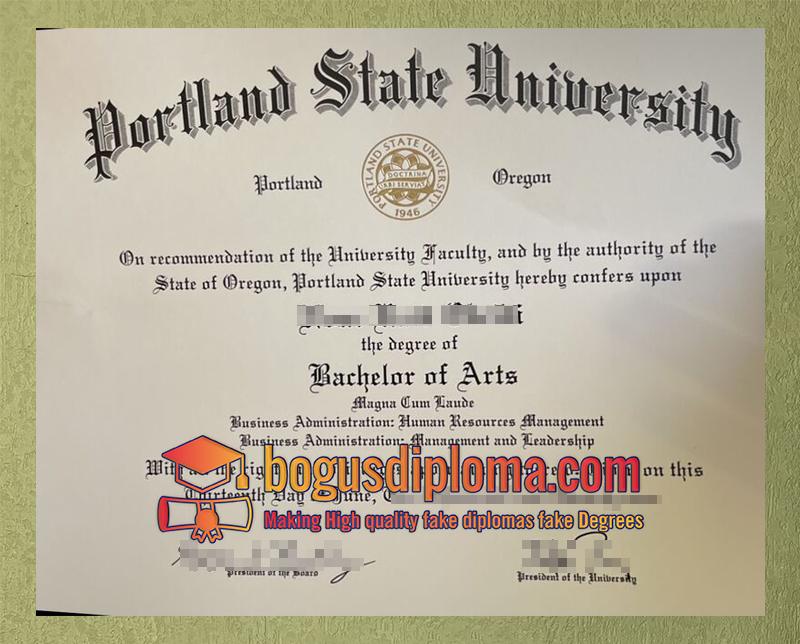 Free to get a Portland State University Diploma sample