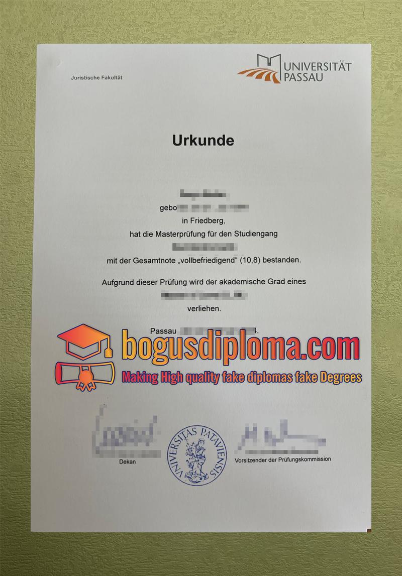 Making a replacement diploma from Universität Passau