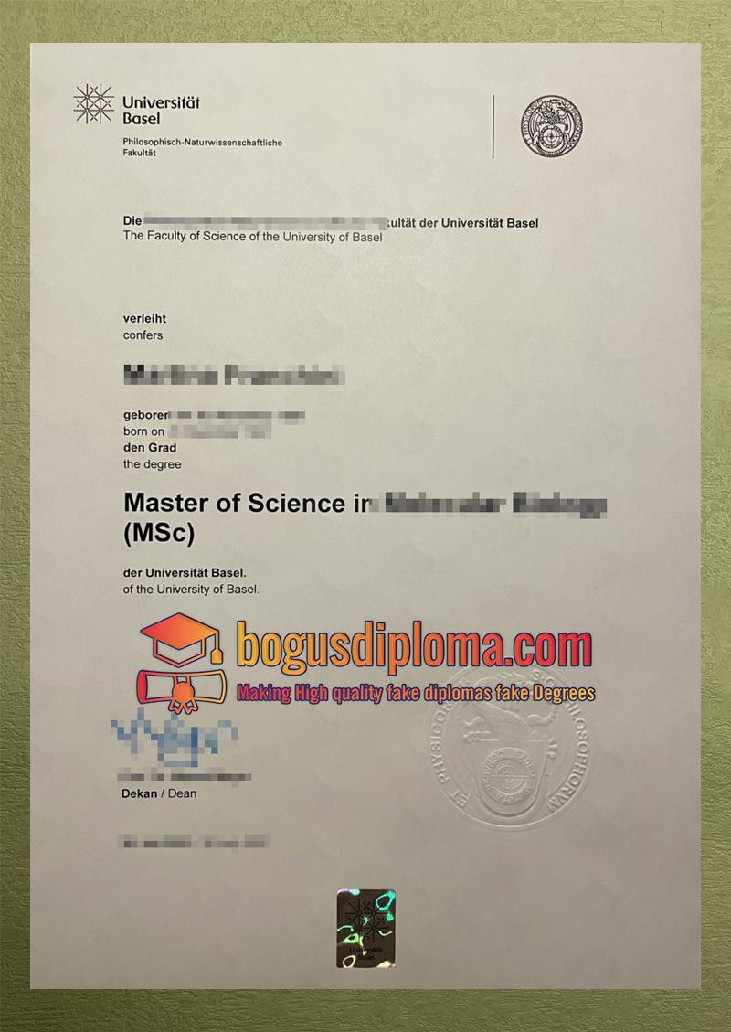 Copy a University of Basel Master Diploma