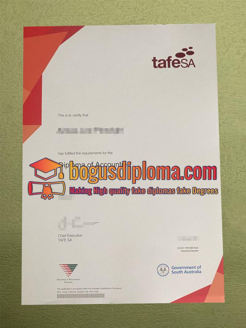 Fake TAFE SA Diploma - High-quality replica for purchase Looking for a fake TAFE SA diploma? Our realistic replicas are crafted to match the official TAFE SA diploma in every detail.