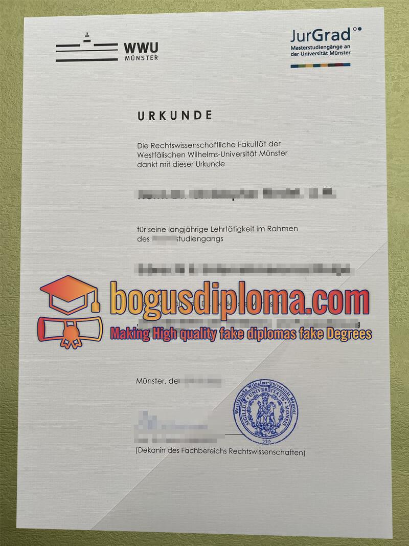 Hong long to buy a WWU Münster Urkunde