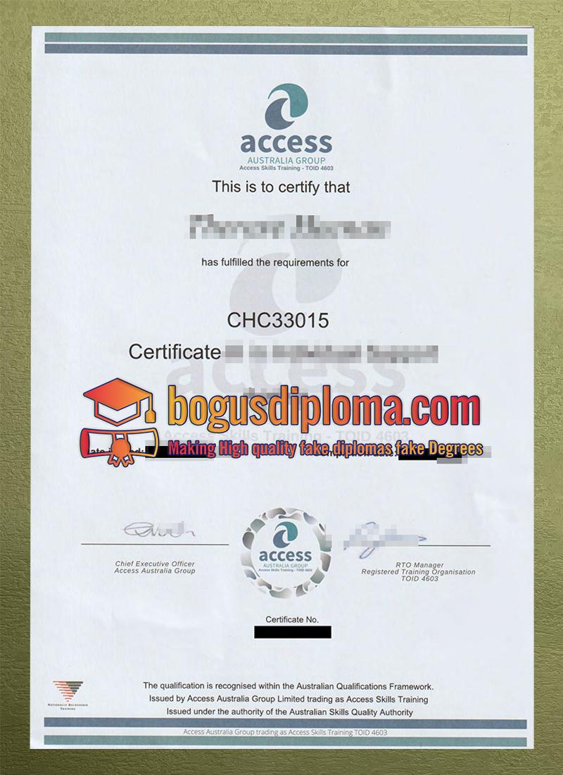 Access Australia Group Certificate Access Australia Group Certificate