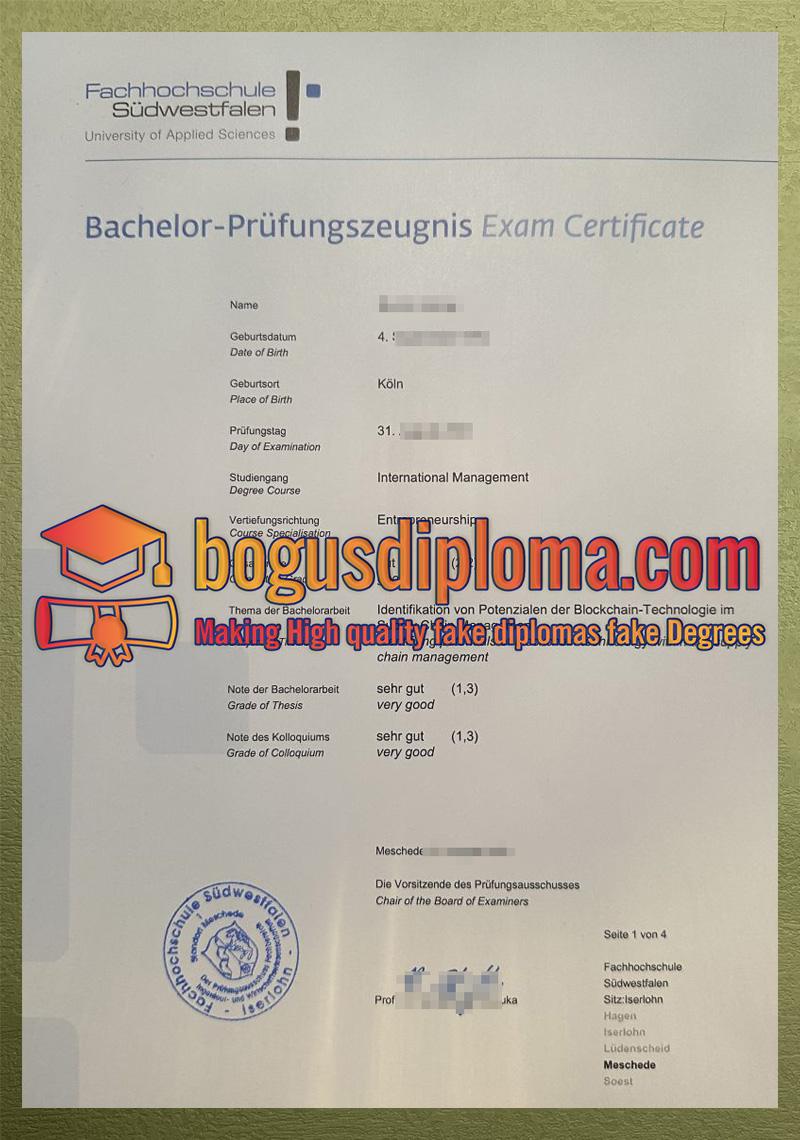 Buy Fachhochschule Südwestfalen Transcript