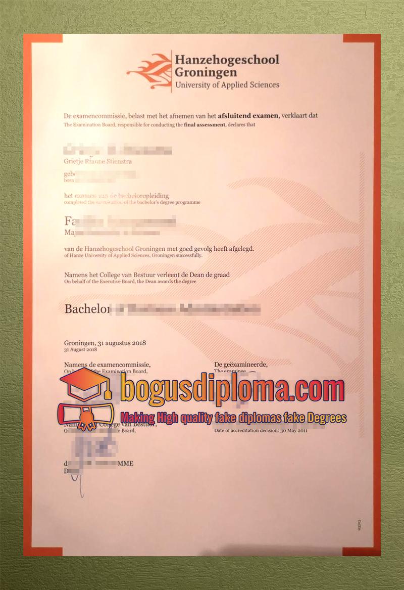 Hanzehogeschool Groningen Getuigschrift Sample Order a replica Getuigschrift in Hanze