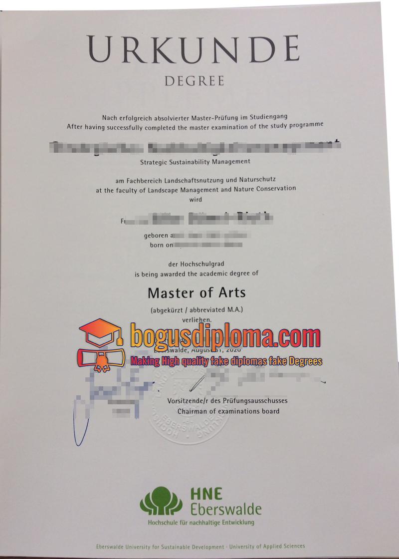 The way to buy a degree of HNE Eberswalde