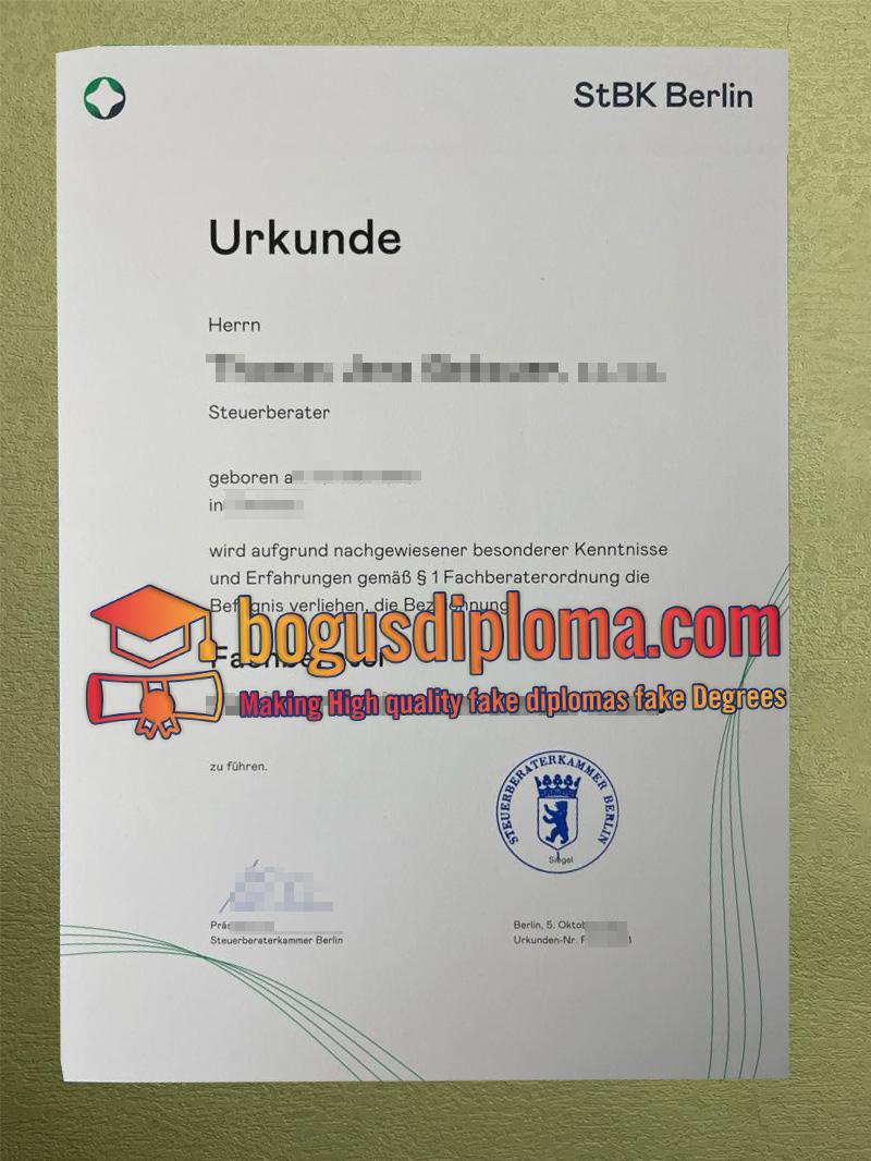 Purchase a best fake StBK Berlin Urkunde StBK Berlin Urkunde Diploma display