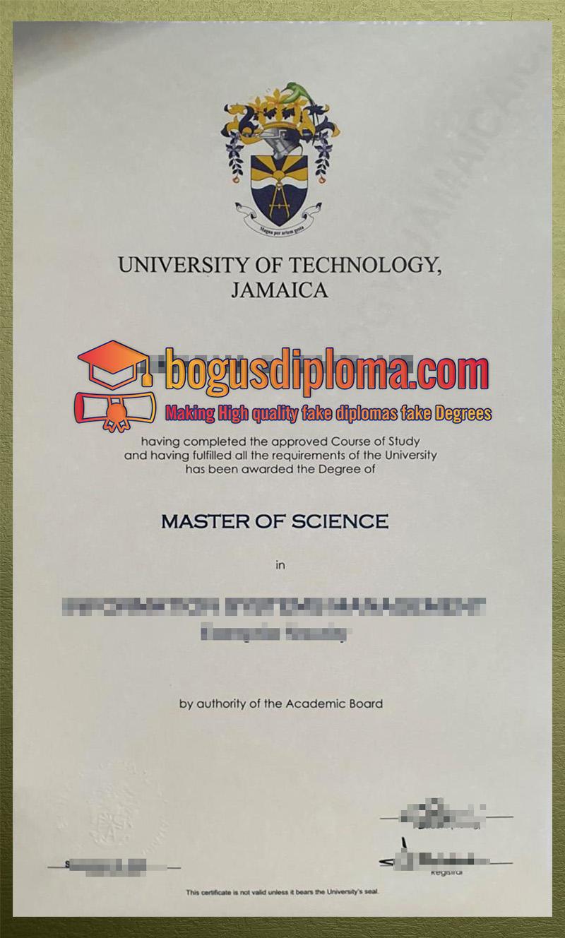 What's the cost to get a University of Technology, Jamaica Fake Diploma
